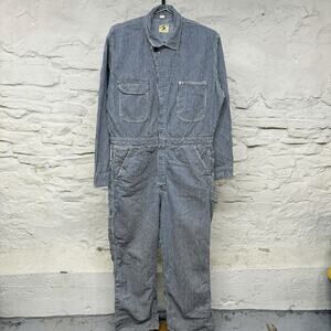 Vintage 50s 60s Blue Bell Sanforized Hickory Striped Denim Coveralls Rare USA
